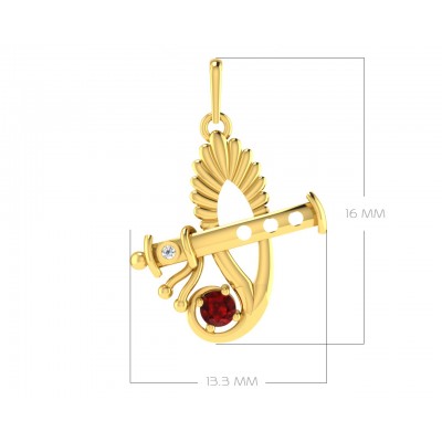 Sri Krishna Ethereal Gold pendant with diamonds